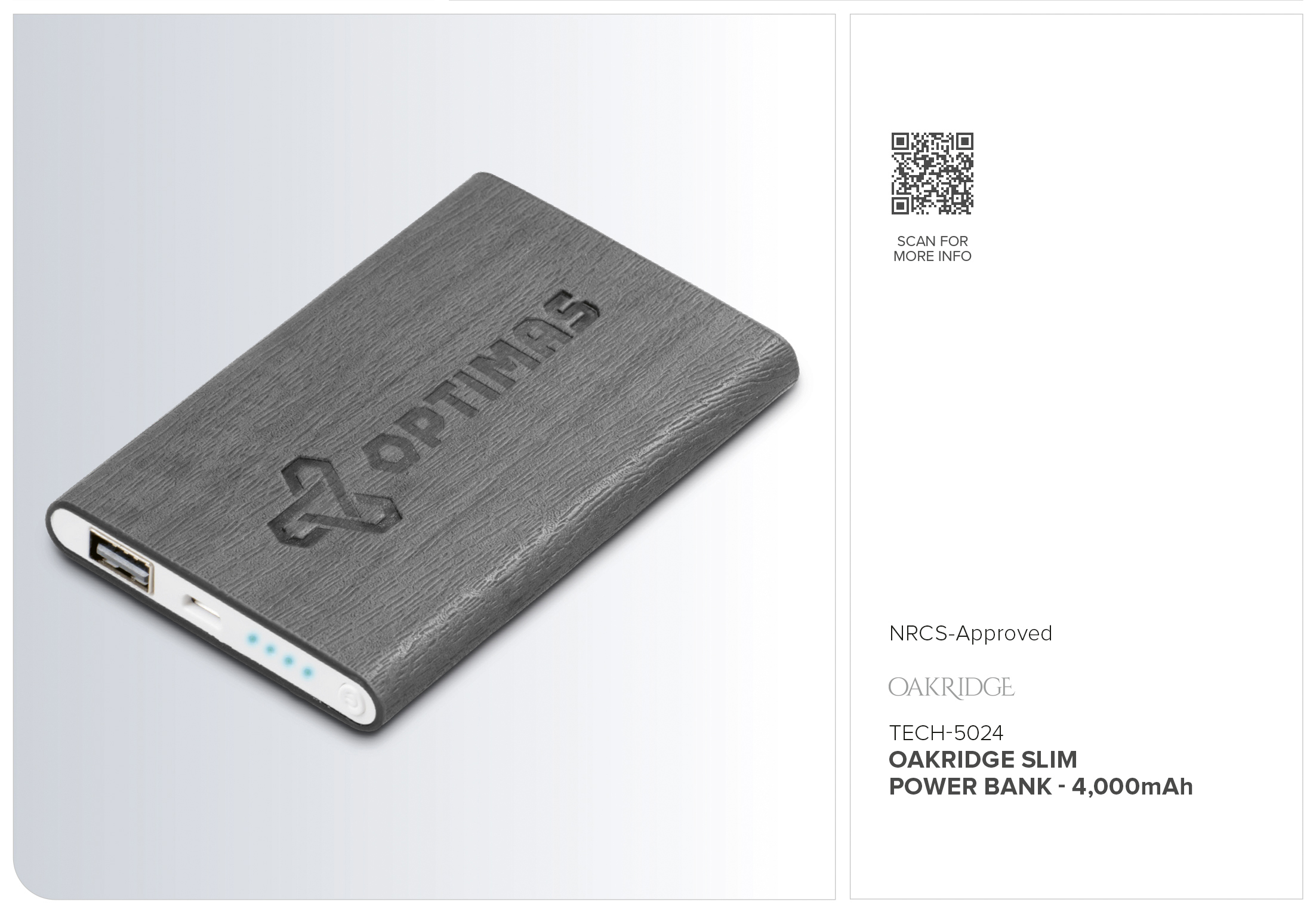 Oakridge Slim Power Bank - 4,000mAh CATALOGUE_IMAGE